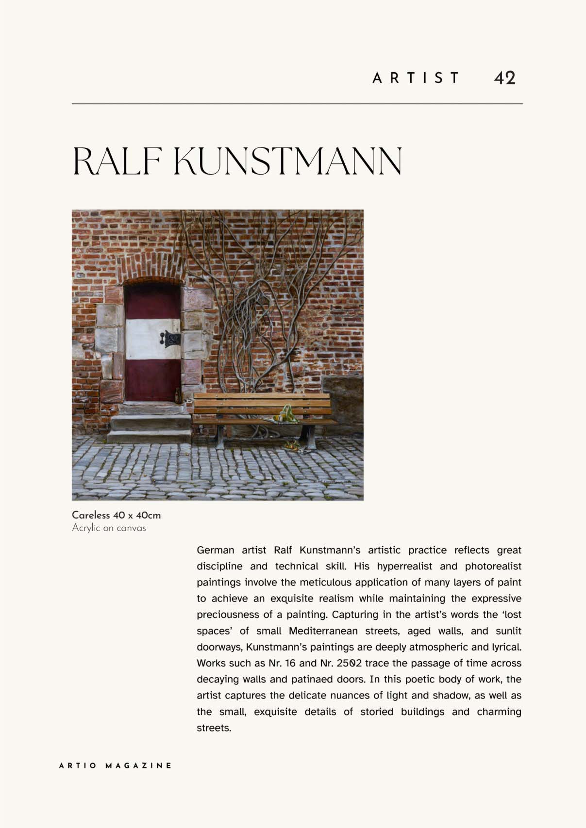 Ralf Kunstmann bei Artio